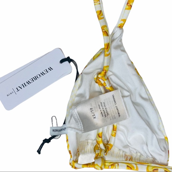 NWT WeWoreWhat Yellow Chain Bikini Triangle Top - Picture 6 of 6